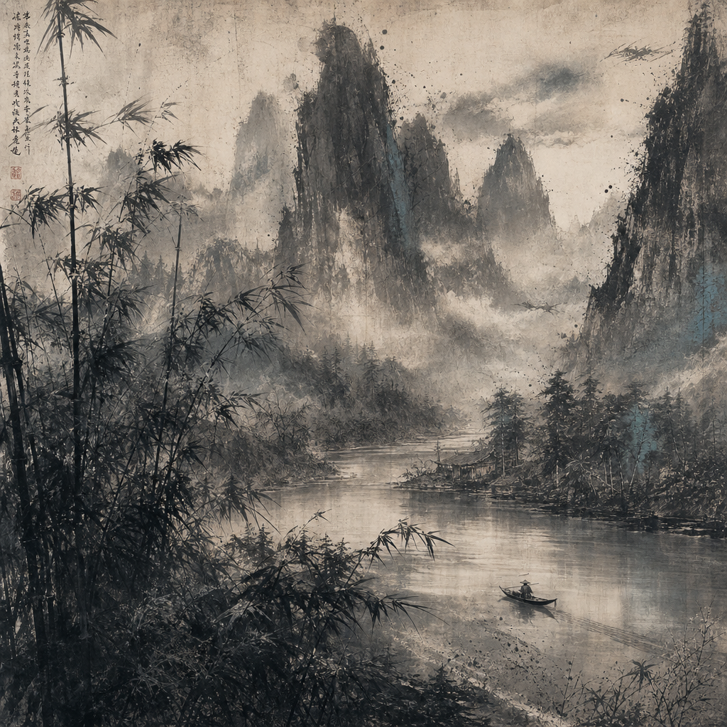 山谷水墨