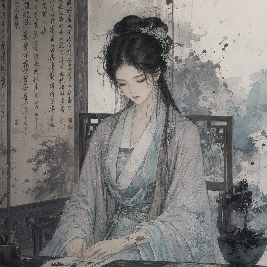 执笔女子